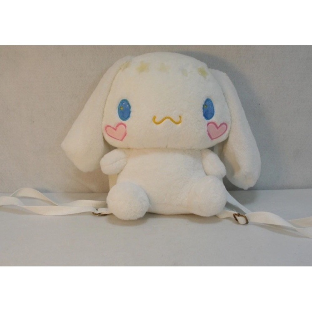 Sanrio Cinnamoroll Plush Backpack Soft White Stuffable Adjust Removable Straps